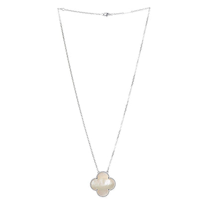 Van Cleef & Arpels 18K White Gold Mother of Pearl Magic Alhambra Pendant Necklace 3 of 4