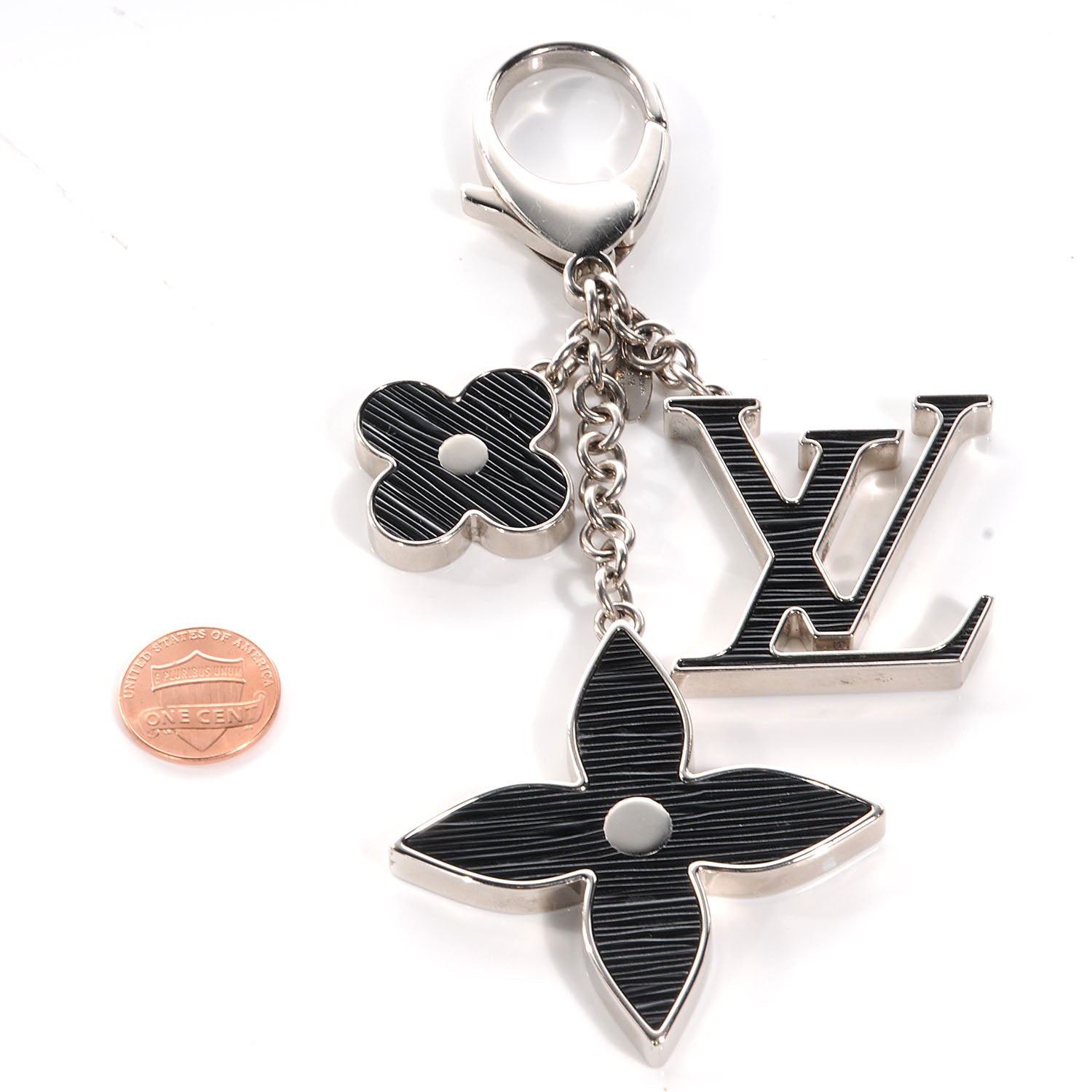 Louis Vuitton Electric Epi Fleur d Epi Bag Charm Black 2 of 6