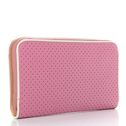 Prada Saffiano Perforated Zip Around Wallet Geranio 3 of 7