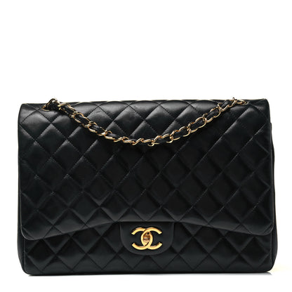Chanel Lambskin Quilted Maxi Double Flap Black 1 of 9