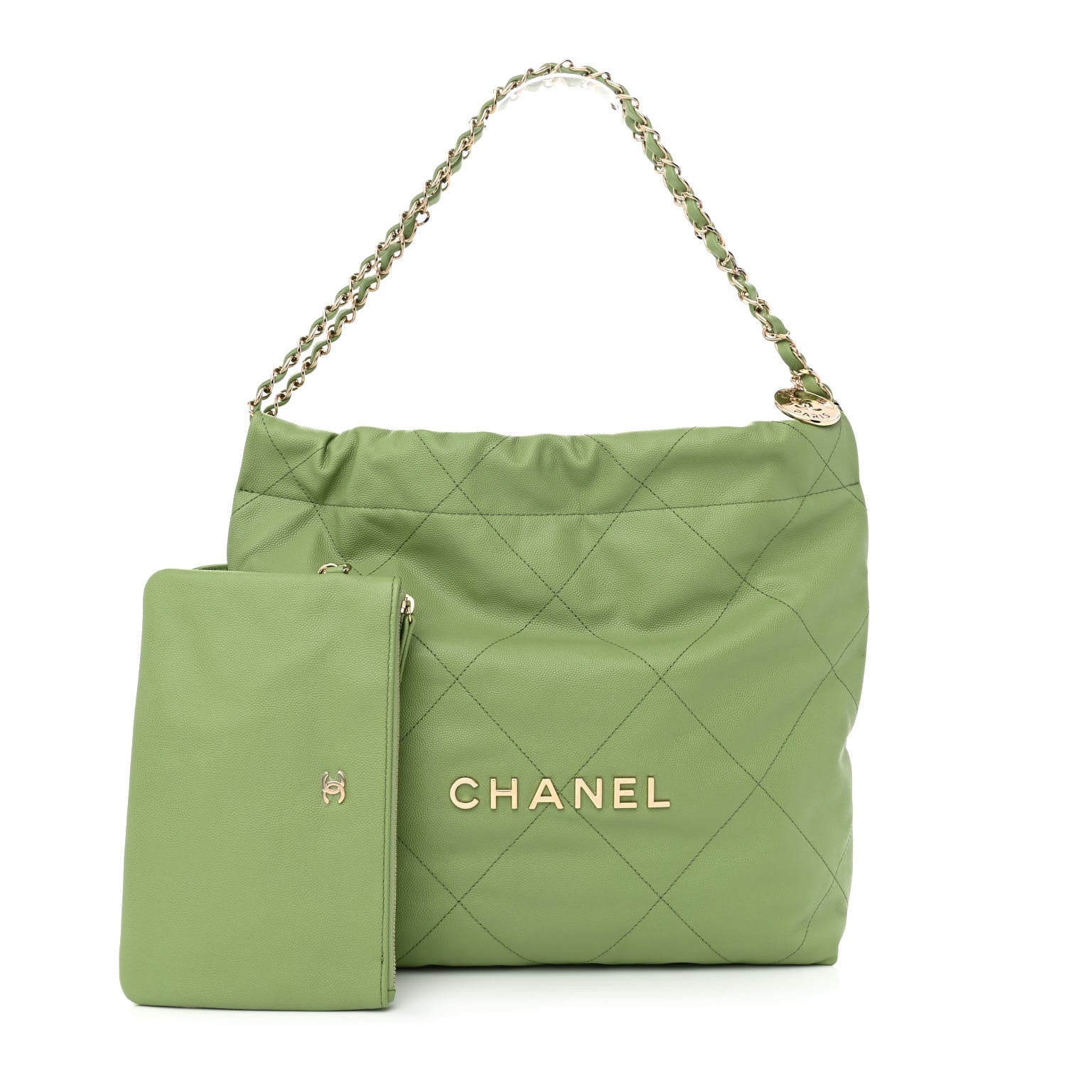 Chanel Shiny Caviar Quilted Small Chanel 22 Green 1 of 11