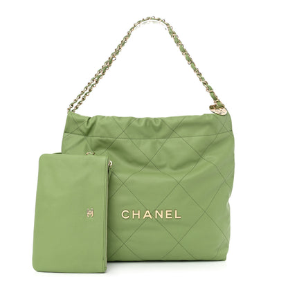 Chanel Shiny Caviar Quilted Small Chanel 22 Green 1 of 11