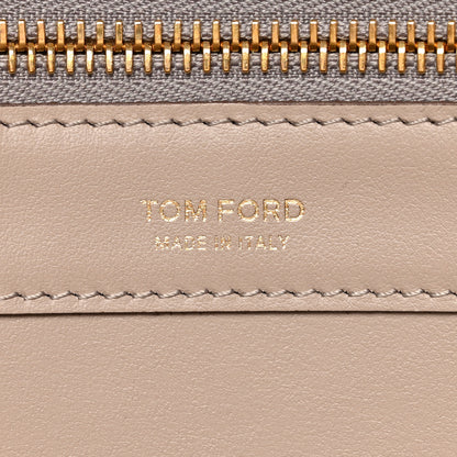 Tom Ford Calfskin Perforated Small East West Graphic T Tote Beige 6 of 11