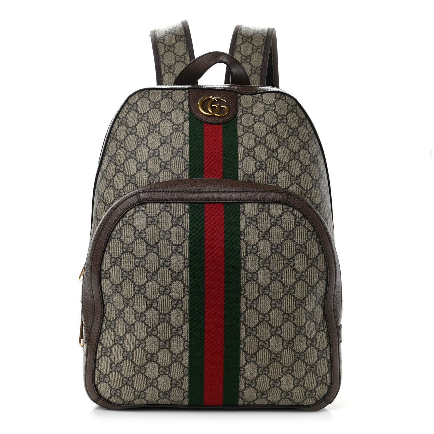 GG Supreme Monogram Medium Ophidia Day Backpack Brown