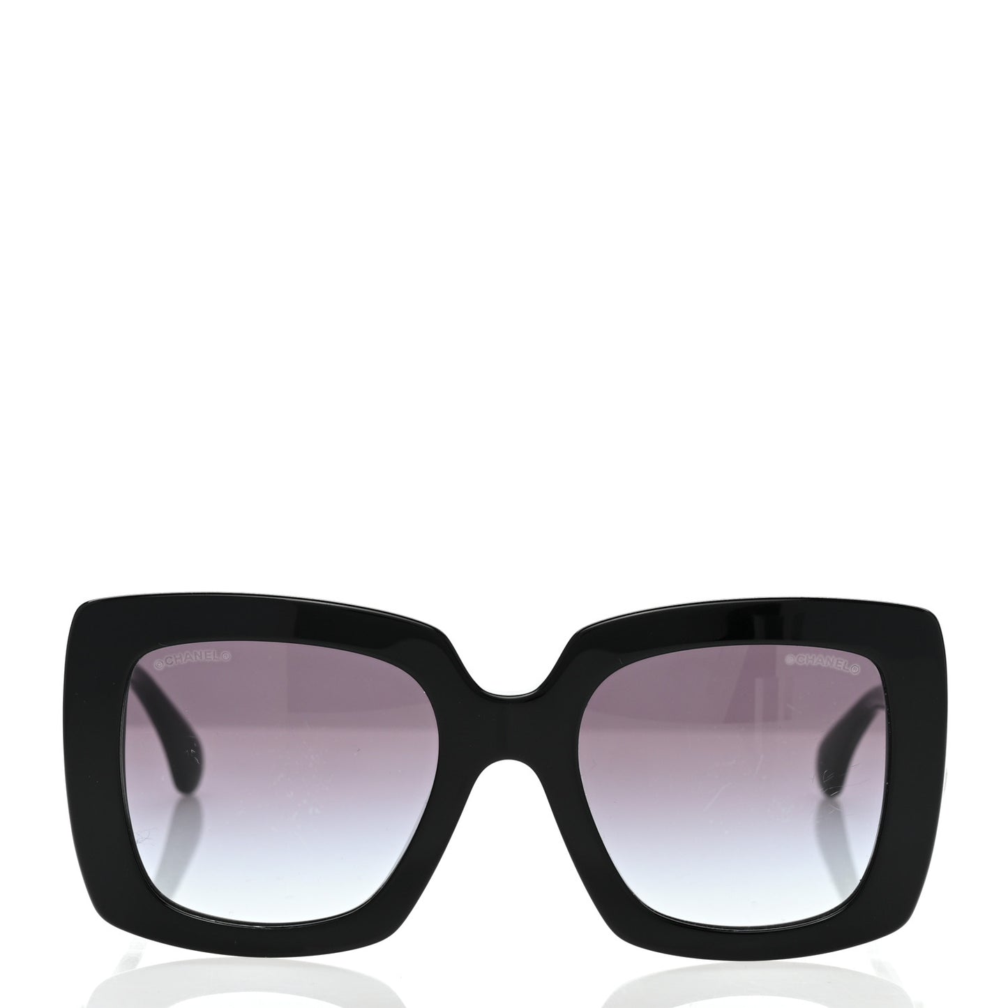 Acetate Calfskin Square Sunglasses 5474-Q-A Black White