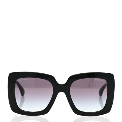 Chanel Acetate Calfskin Square Sunglasses 5474-Q-A Black White 2 of 8