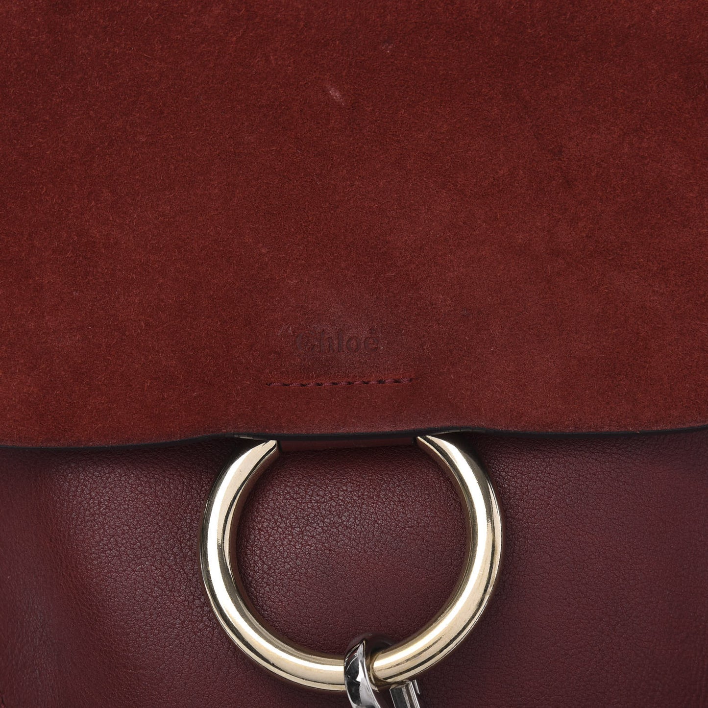 Suede Calfskin Medium Faye Backpack Sienna Red