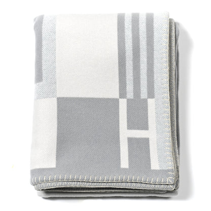 Hermes Wool Cashmere Ithaque Blanket Gris Perle 1 of 3