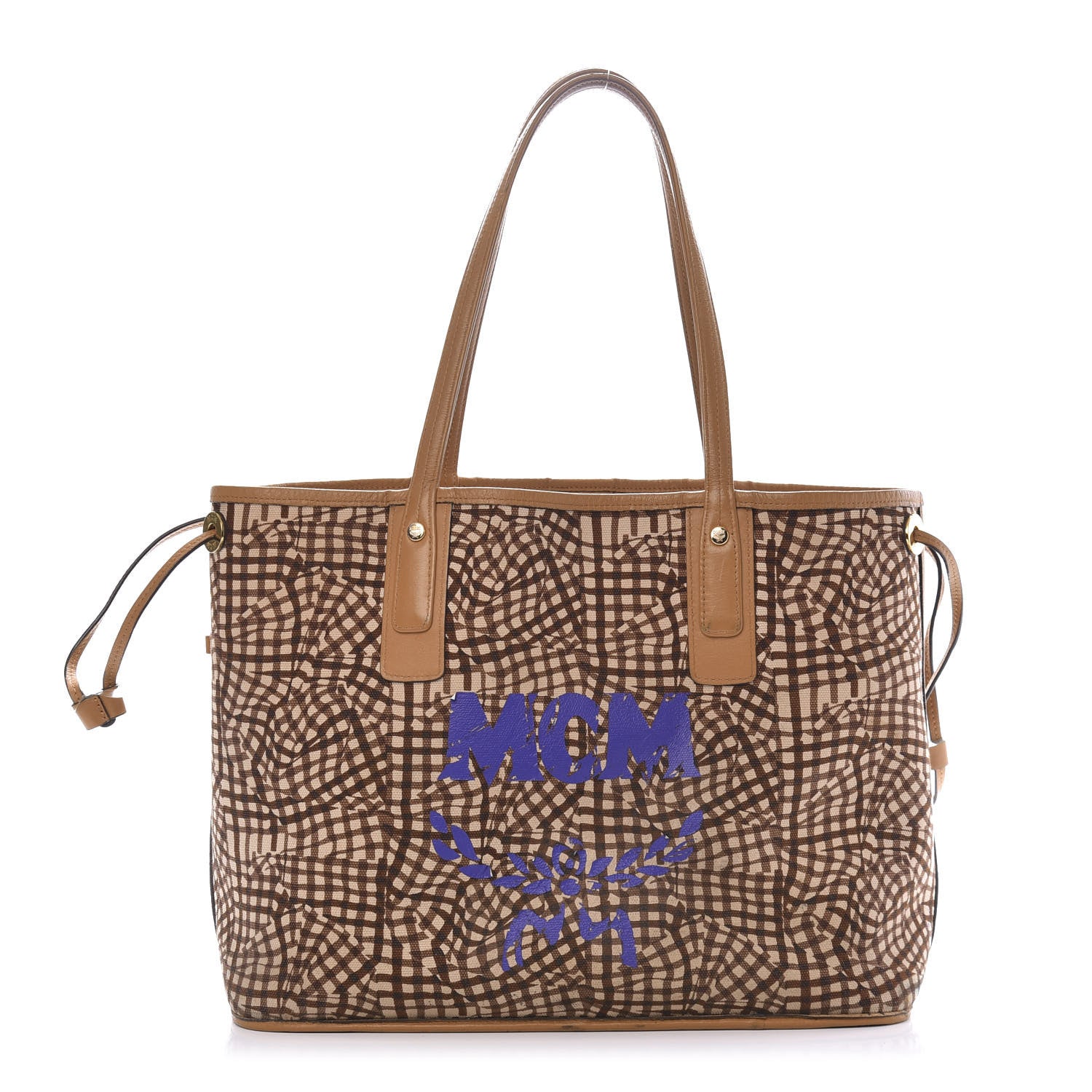 MCM Visetos Medium Liz Reversible Shopper Tote Cognac 13 of 24