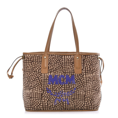 MCM Visetos Medium Liz Reversible Shopper Tote Cognac 13 of 24