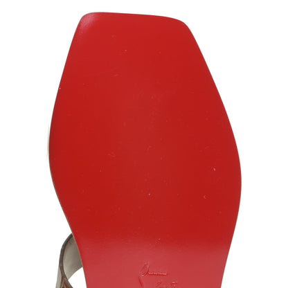 Christian Louboutin Calfskin Crocodile Embossed Cubongo Sandal Flats 37 Biscotto 8 of 12