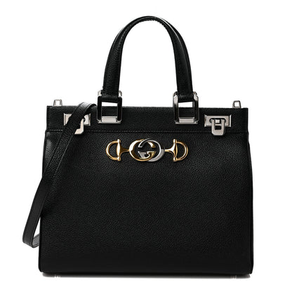 Gucci Grainy Calfskin Small Zumi Top Handle Bag Black 1 of 9