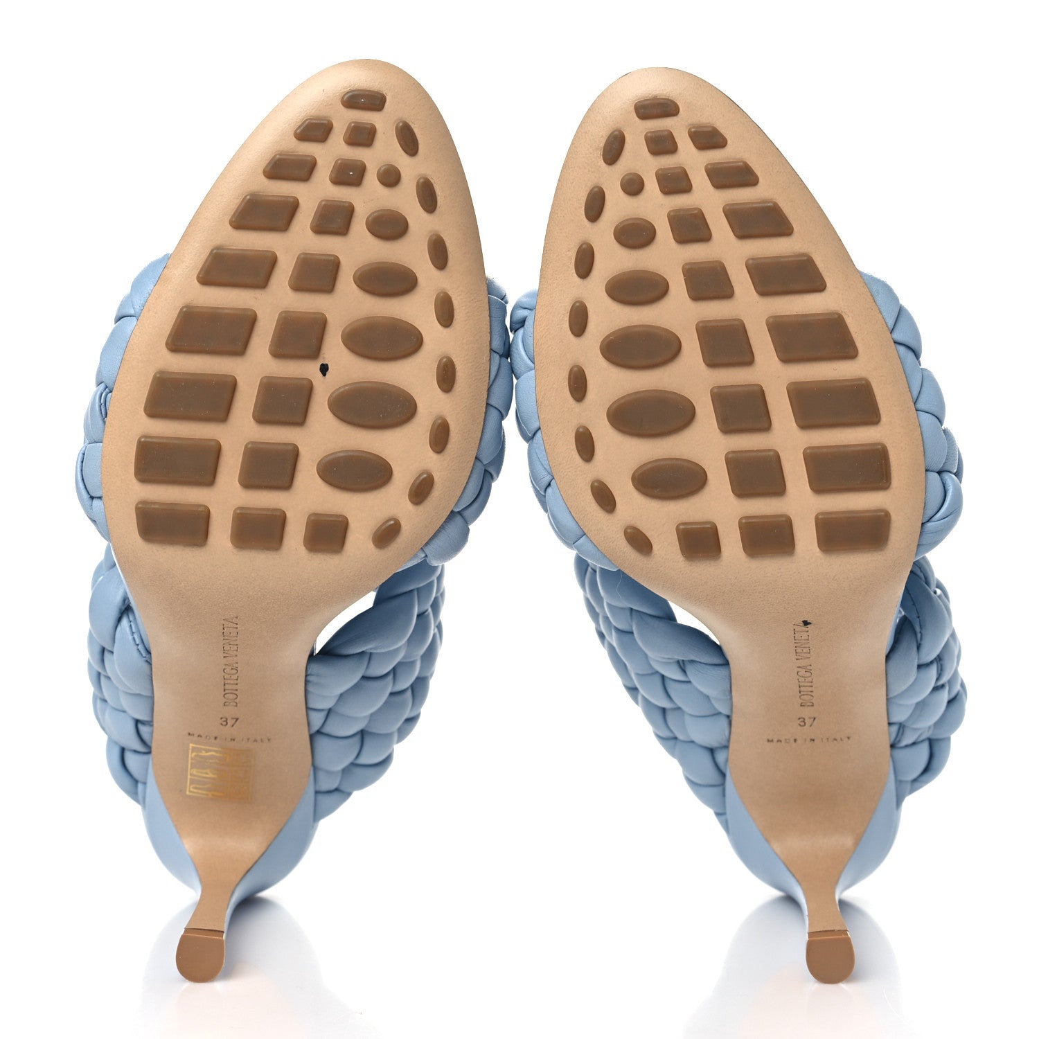 Bottega Veneta Nappa Twisted Padded Intrecciato Curve Slide Sandals 37 Ice 6 of 9