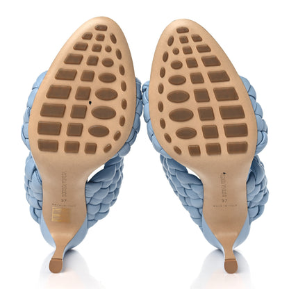 Bottega Veneta Nappa Twisted Padded Intrecciato Curve Slide Sandals 37 Ice 6 of 9
