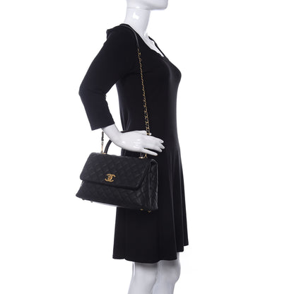 Chanel Caviar Lizard Embossed Quilted Small Coco Handle Flap Black 2 of 10
