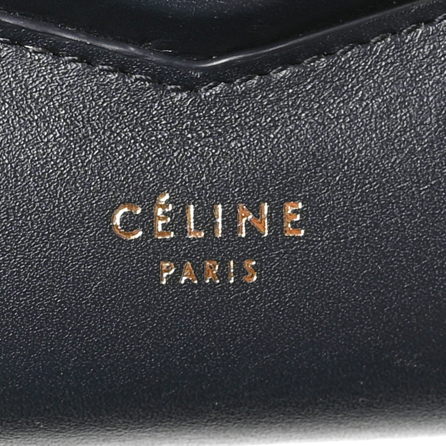 Celine Smooth Calfskin Trotteur Clutch Navy Blue Red 6 of 7