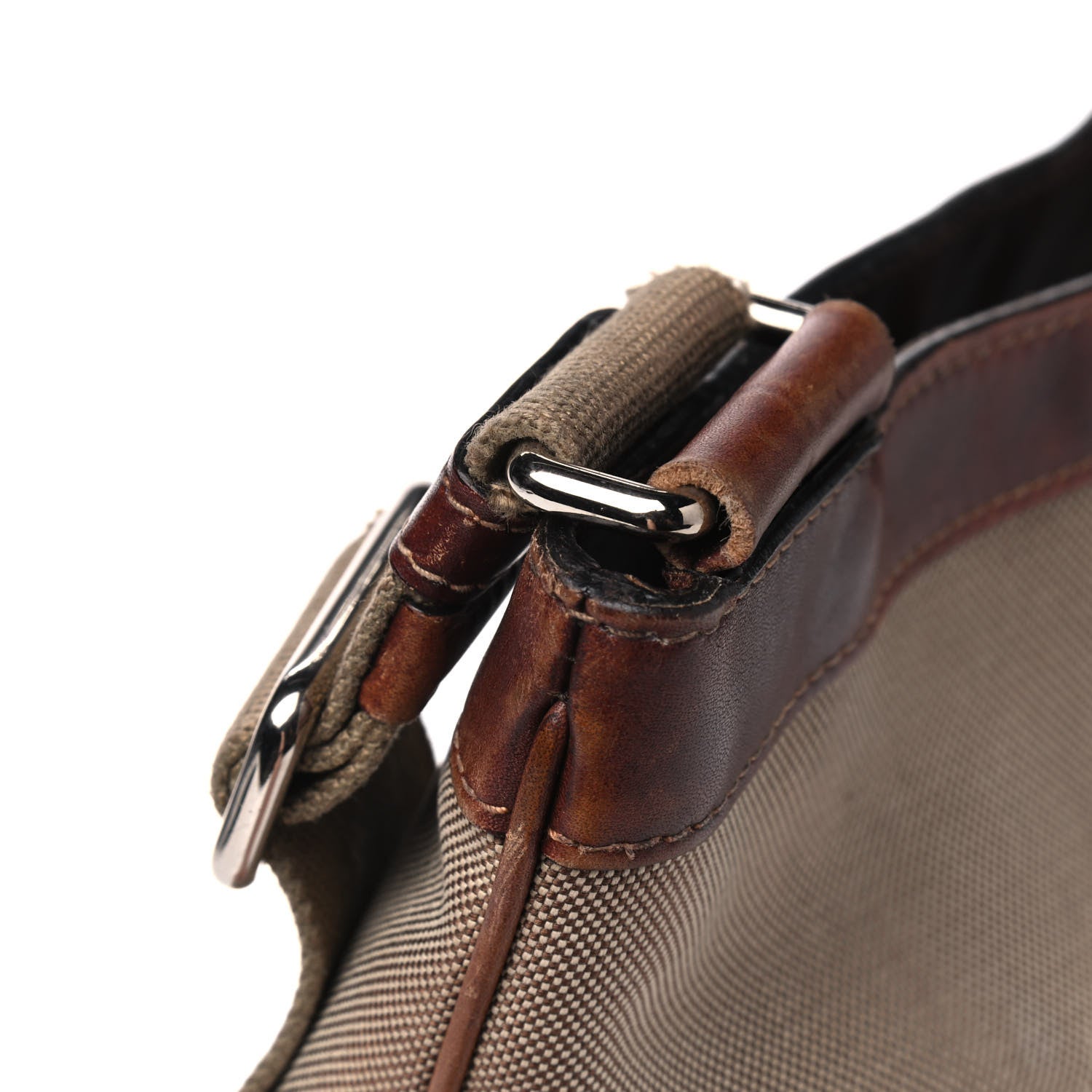 Prada Jacquard Logo Small Flat Messenger Bag Corda Bruciato 9 of 13