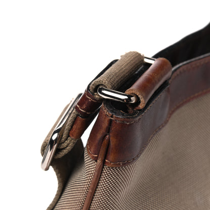 Prada Jacquard Logo Small Flat Messenger Bag Corda Bruciato 9 of 13