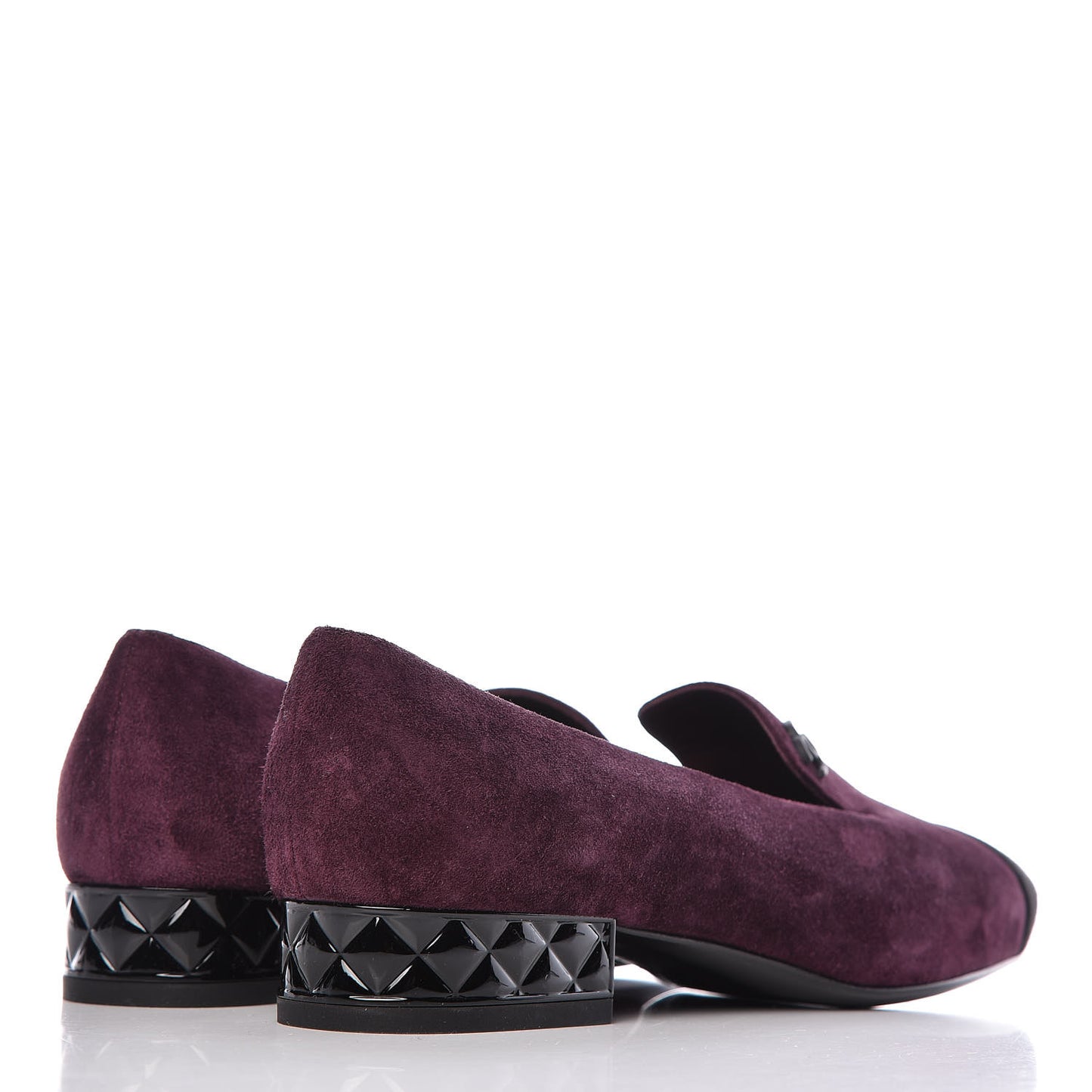 Suede Cap Toe Moccasin Loafers 36.5 Burgundy Black