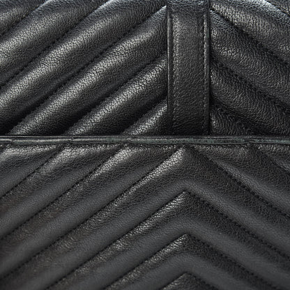 Saint Laurent Sheepskin Matelasse Chevron Monogram Medium College Bag Black 16 of 16