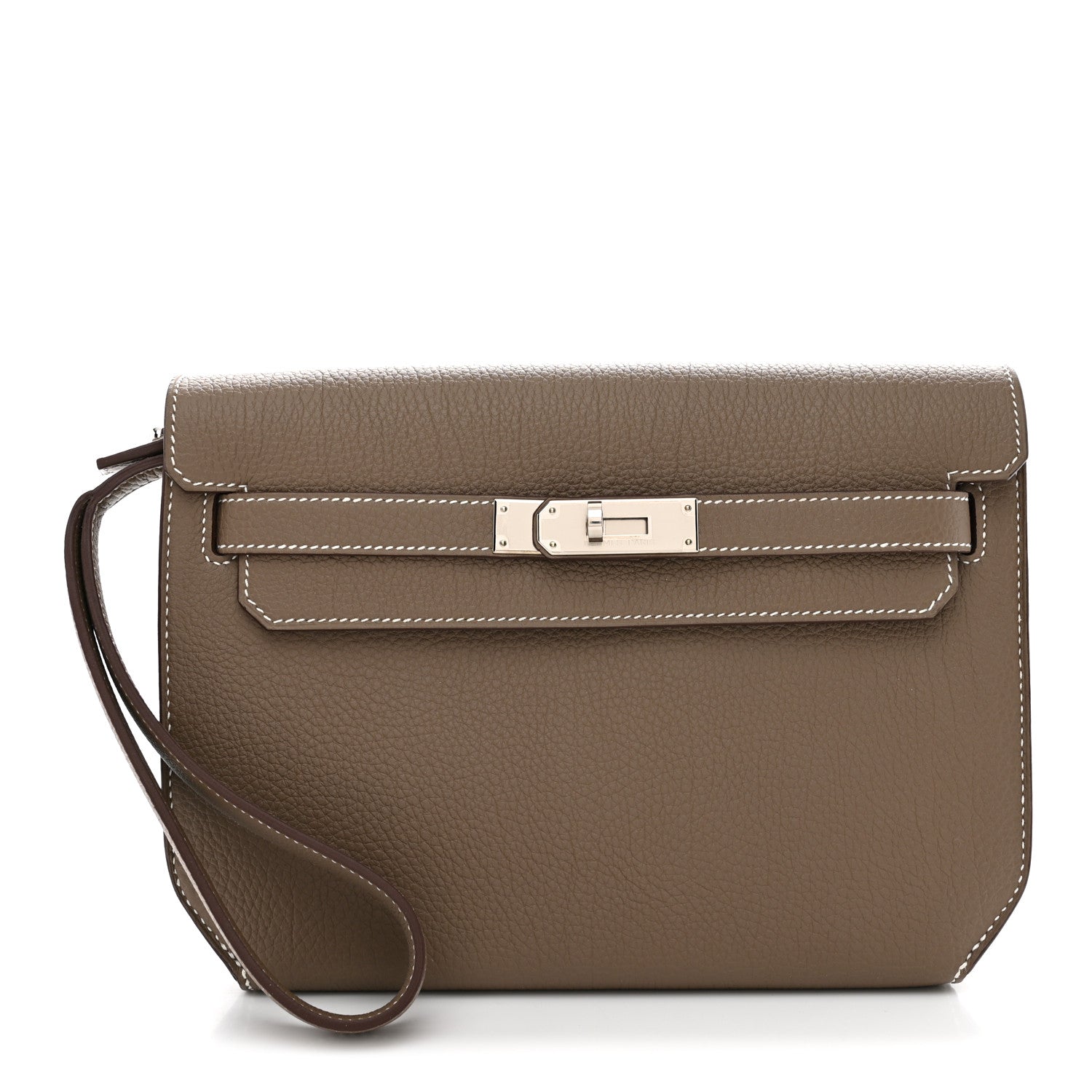 Hermes Togo Kelly Depeches 25 Pouch Etoupe 1 of 8