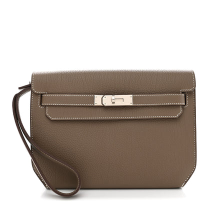 Hermes Togo Kelly Depeches 25 Pouch Etoupe 1 of 8
