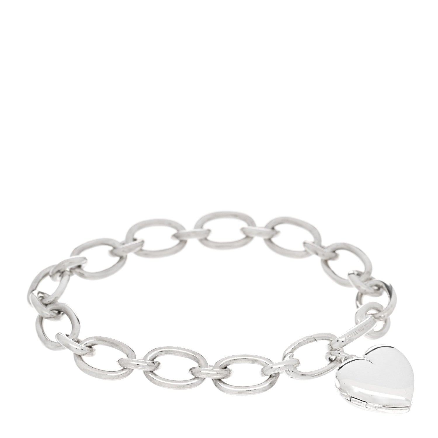 Tiffany Sterling Silver Heart Locket Charm Bracelet 1 of 5