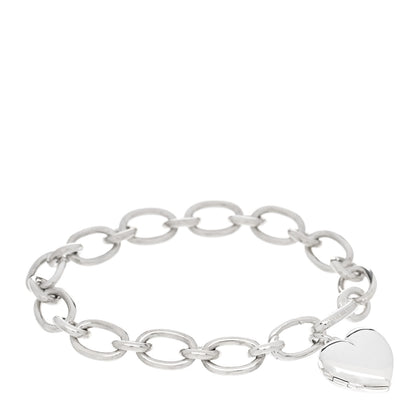 Tiffany Sterling Silver Heart Locket Charm Bracelet 1 of 5