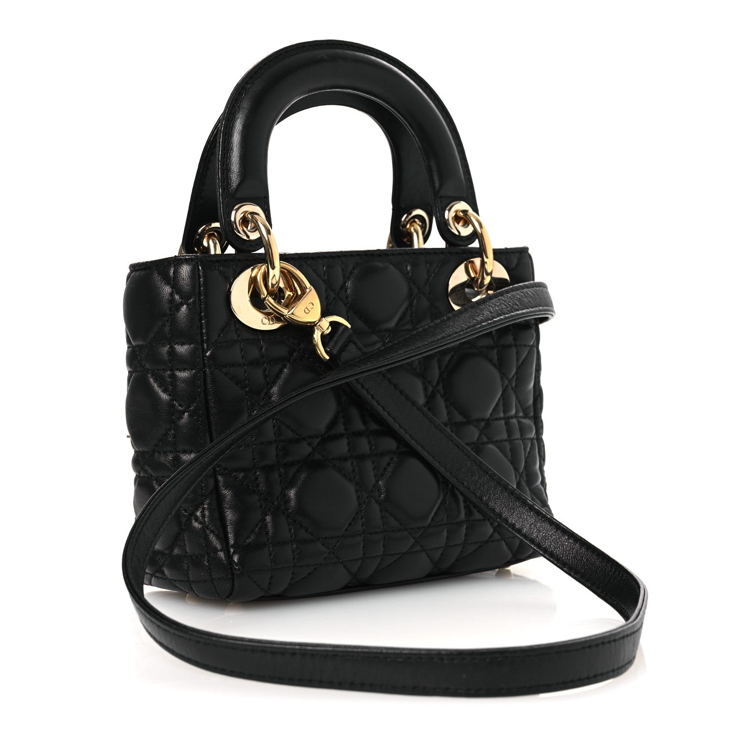 Christian Dior Lambskin Cannage Mini Lady Dior Black 3 of 13
