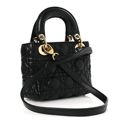 Christian Dior Lambskin Cannage Mini Lady Dior Black 3 of 13