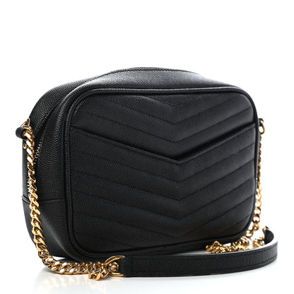 Saint Laurent Grain De Poudre Matelasse Monogram Mini Lou Camera Bag Black 3 of 10