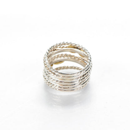 David Yurman Sterling Silver 18K Yellow Gold Double X Crossover Ring 49 5 3 of 3