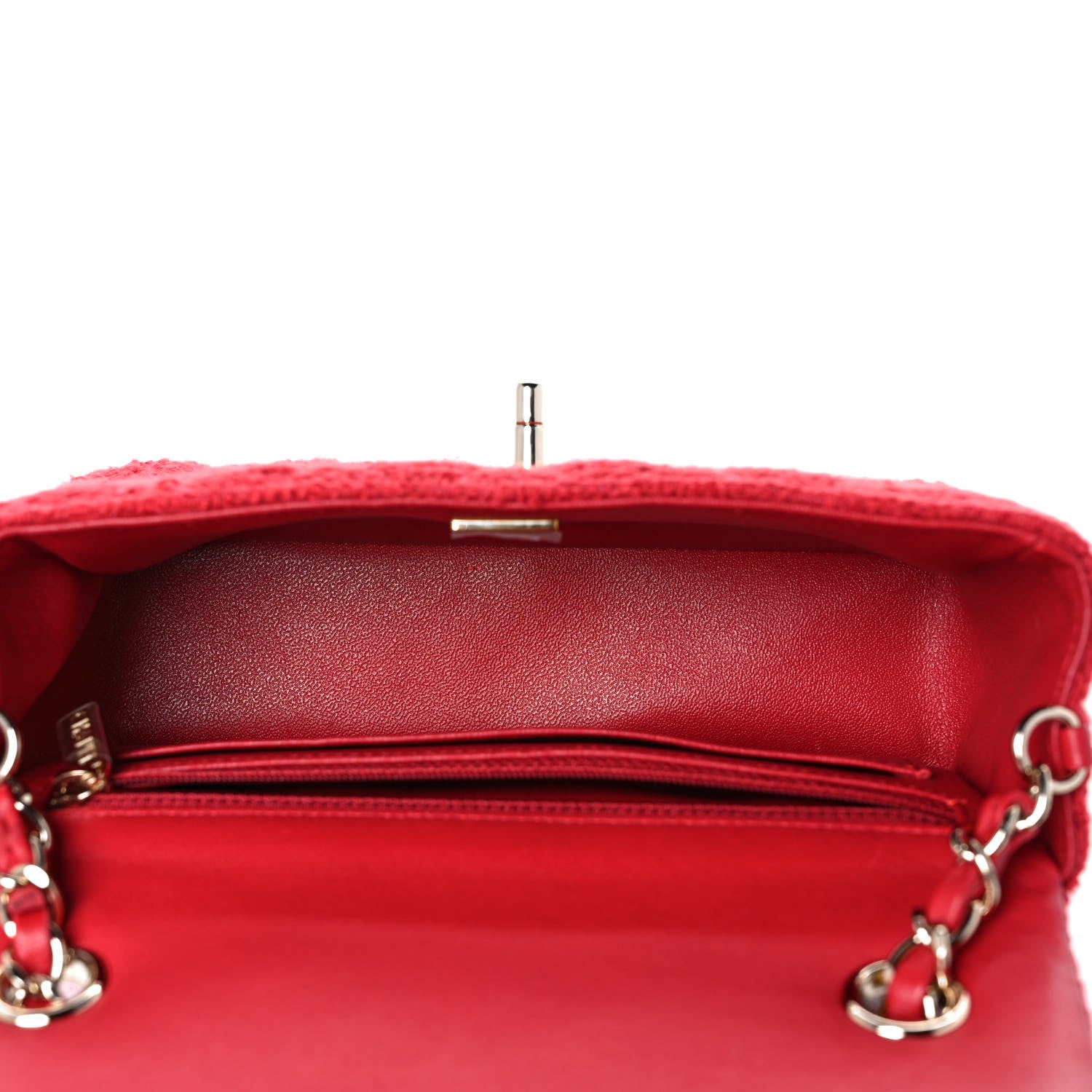 Chanel Tweed Quilted Mini Rectangular Flap Red 5 of 10