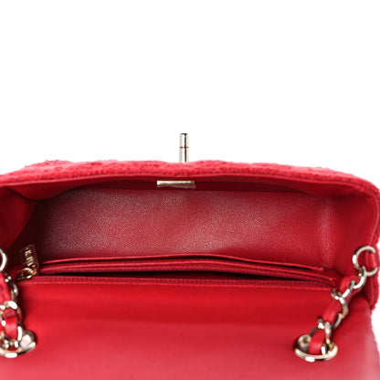 Chanel Tweed Quilted Mini Rectangular Flap Red 5 of 10