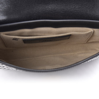 Givenchy Straw Calfskin Charm Shoulder Bag Black White 5 of 10