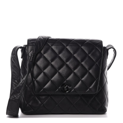 Chanel Lambskin Quilted Shoulder Flap Bag So Black 1 of 9