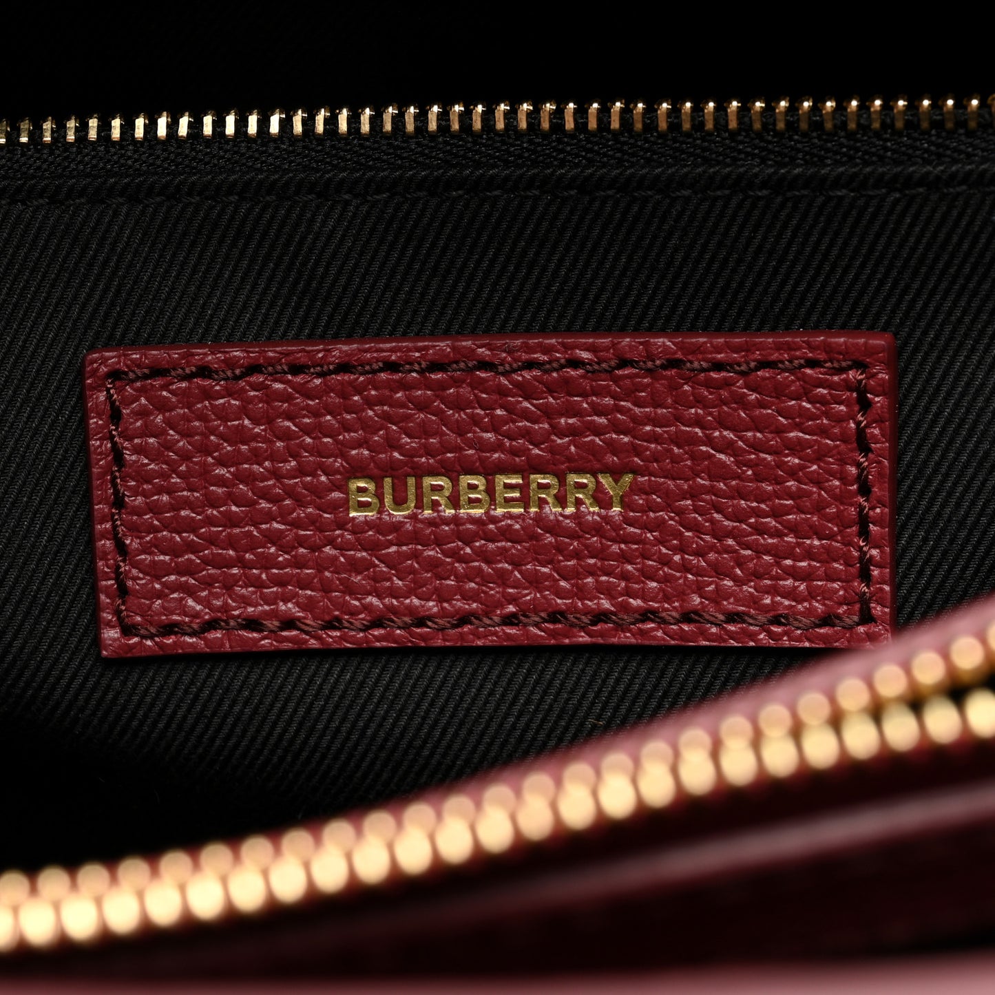 Grainy Calfskin House Check Medium Banner Tote Crimson