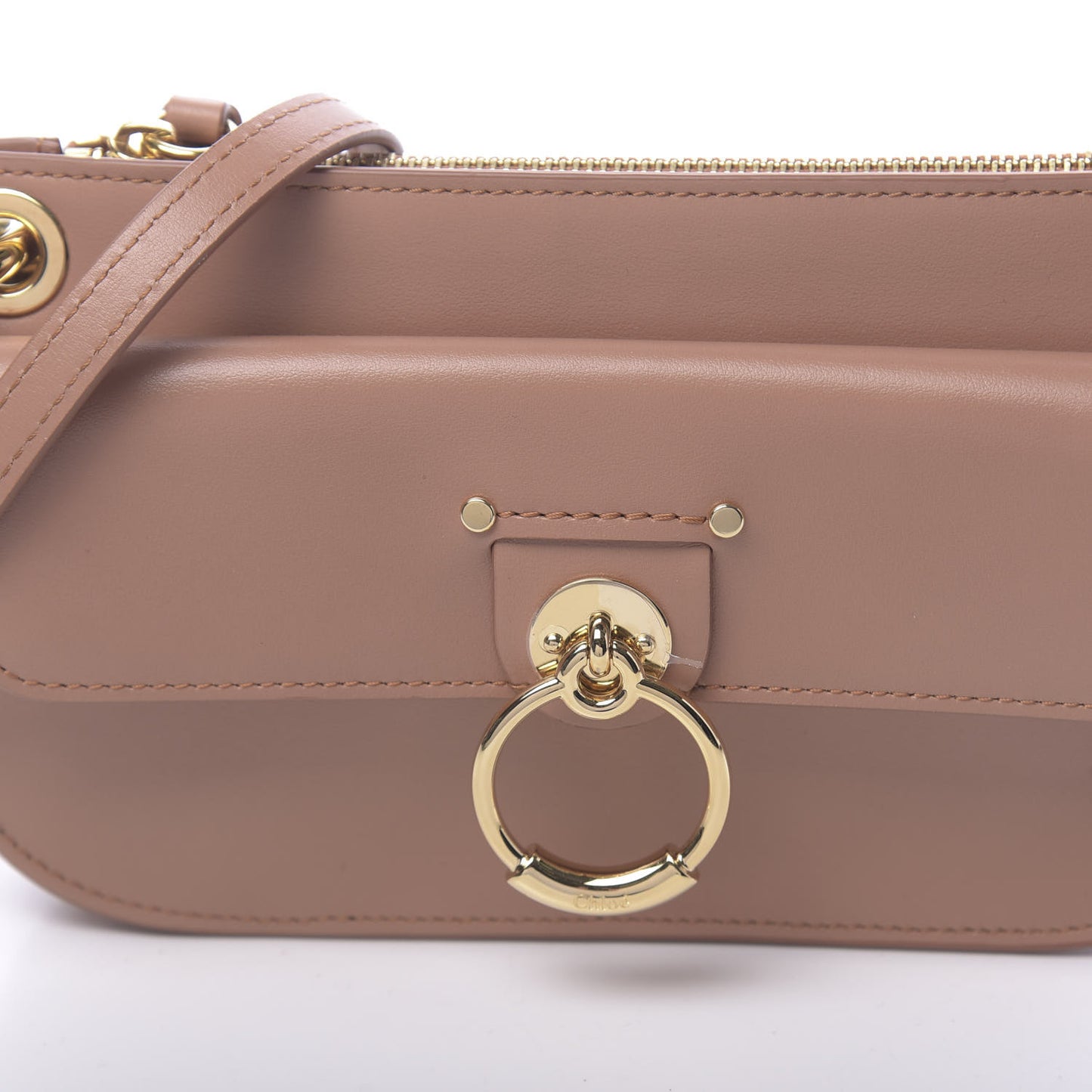 Calfskin Tess Mini Crossbody Bag Muted Brown