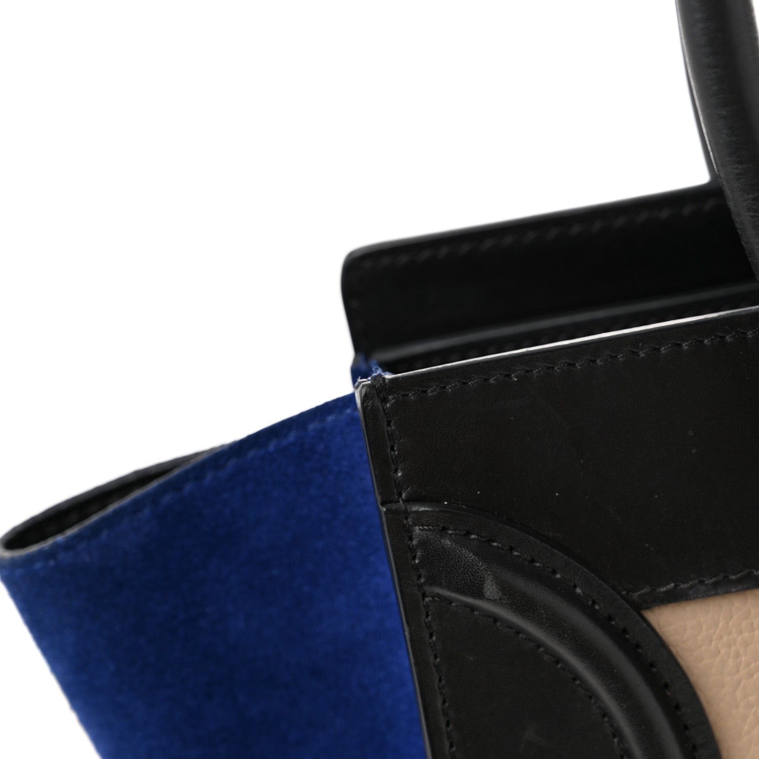 Celine Elephant Calfskin Suede Micro Tri-Color Luggage Sand 10 of 13