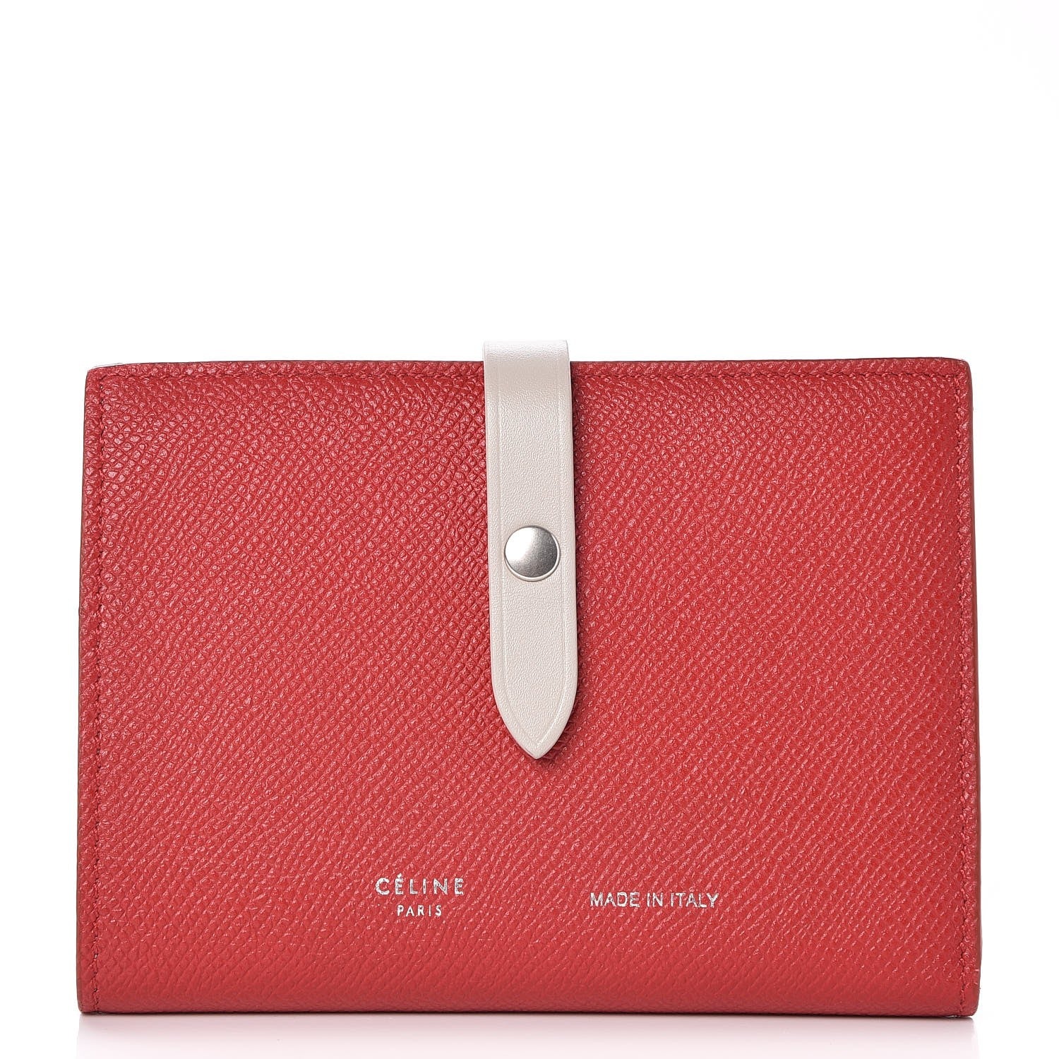 Celine Grained Calfskin Medium Multifunction Strap Wallet Pop Red 1 of 7