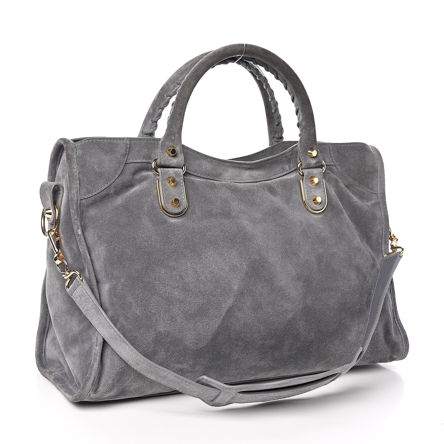 Balenciaga Baby Daim Suede Gold Metallic Edge Hardware City Gris Plomb 3 of 16