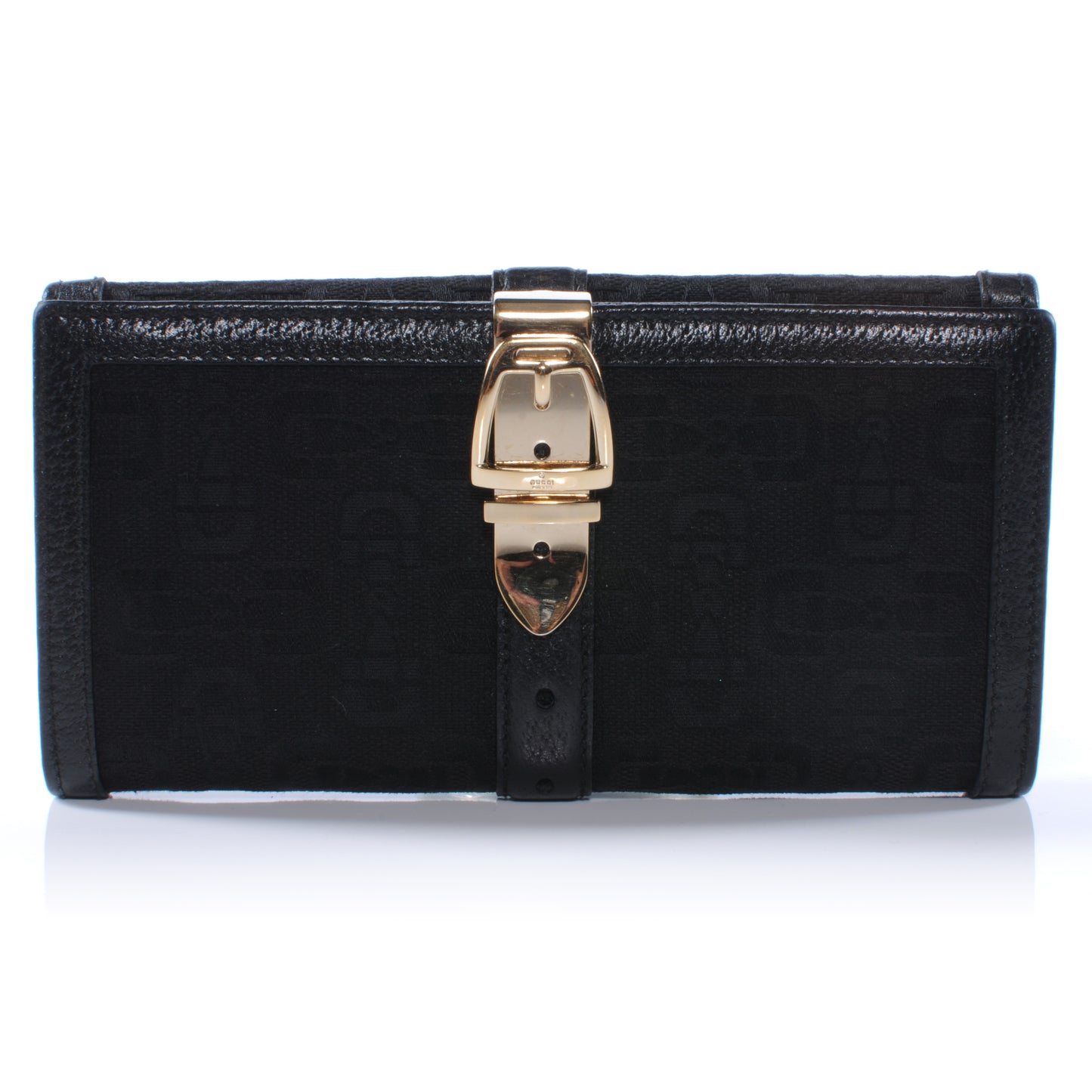 Horsebit Print Glam Continental Wallet Black