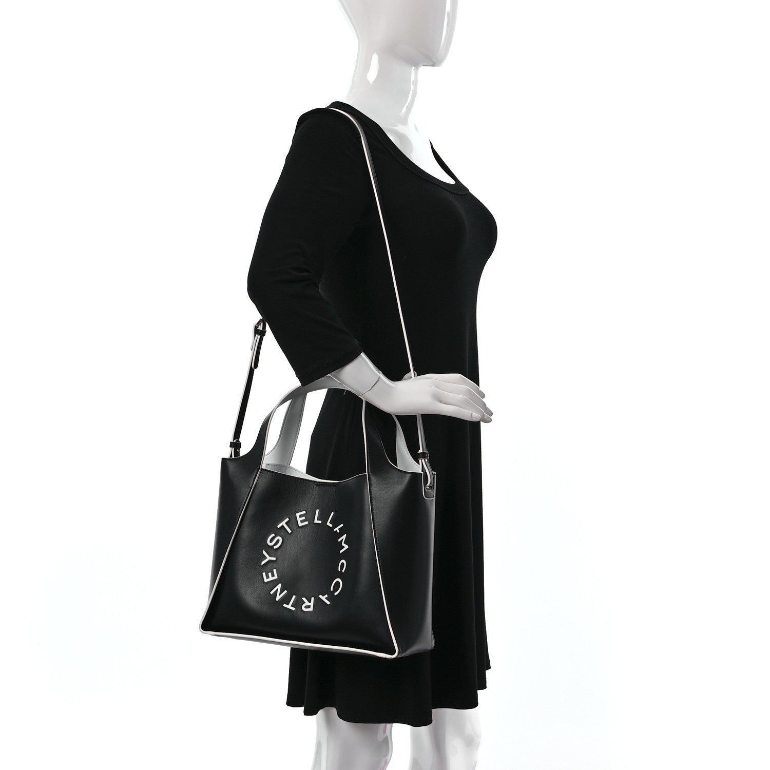 Stella McCartney Eco Alter Nappa Mini Crossbody Black White 2 of 9