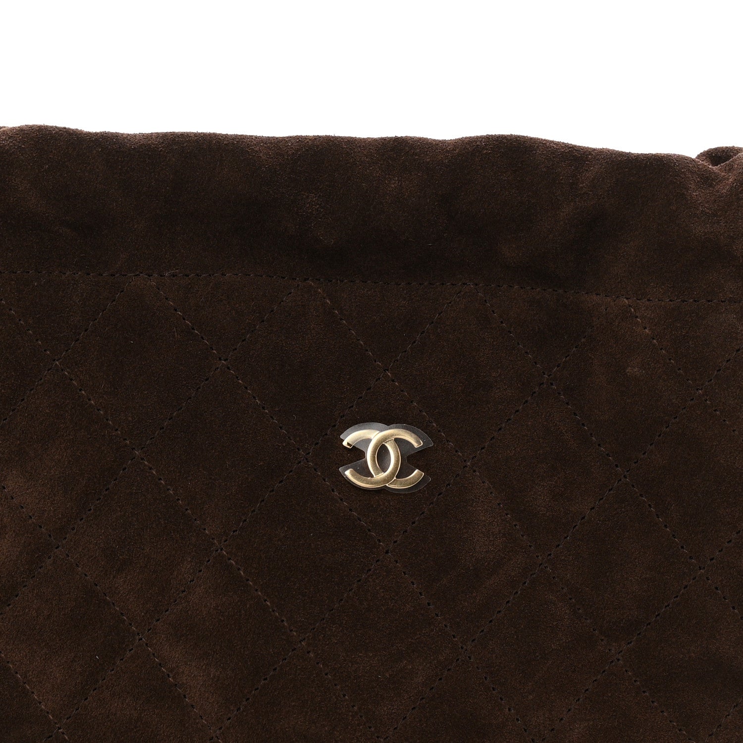 Chanel Suede Calfskin Lambskin Quilted Clutch With Strap Dark Brown 8 of 11