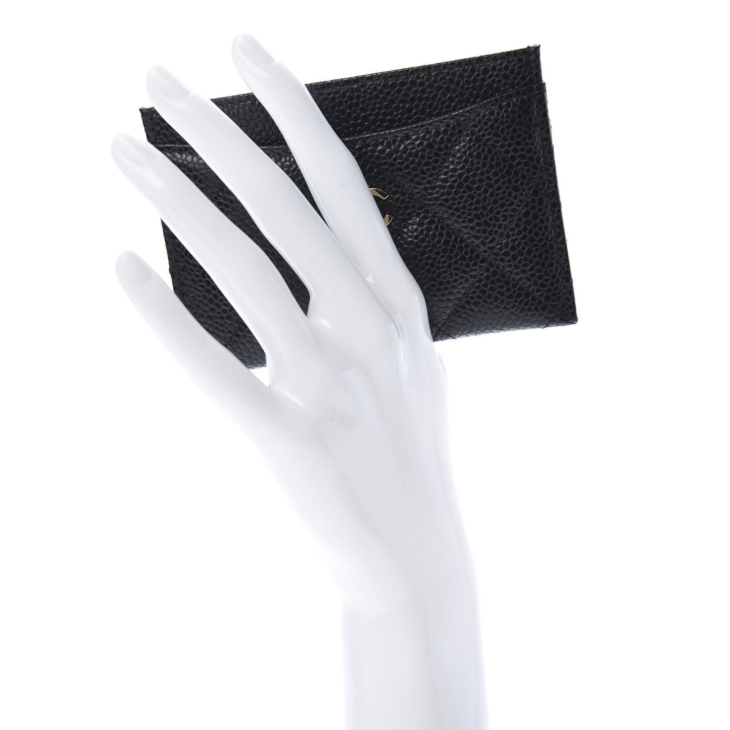 Caviar Quilted Card Holder Black