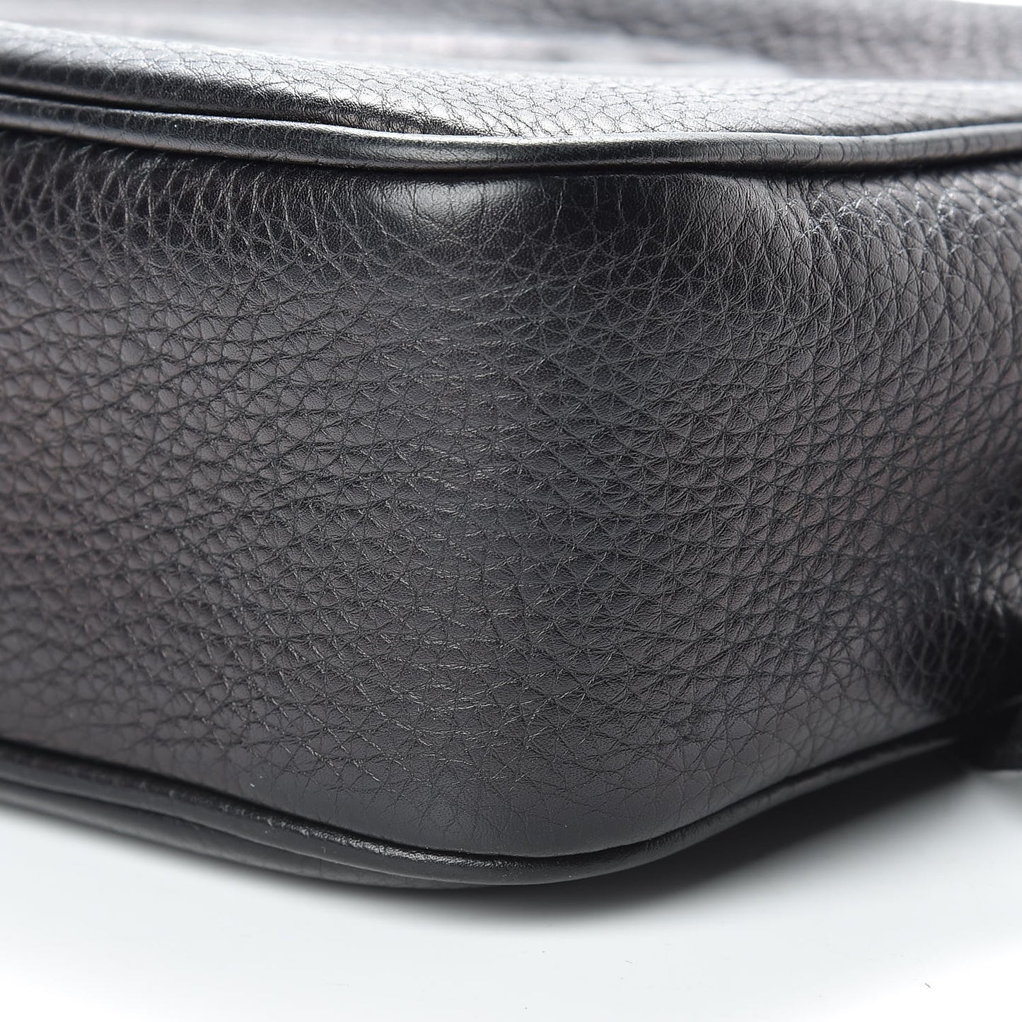 Pebbled Calfskin Small Soho Disco Bag Black