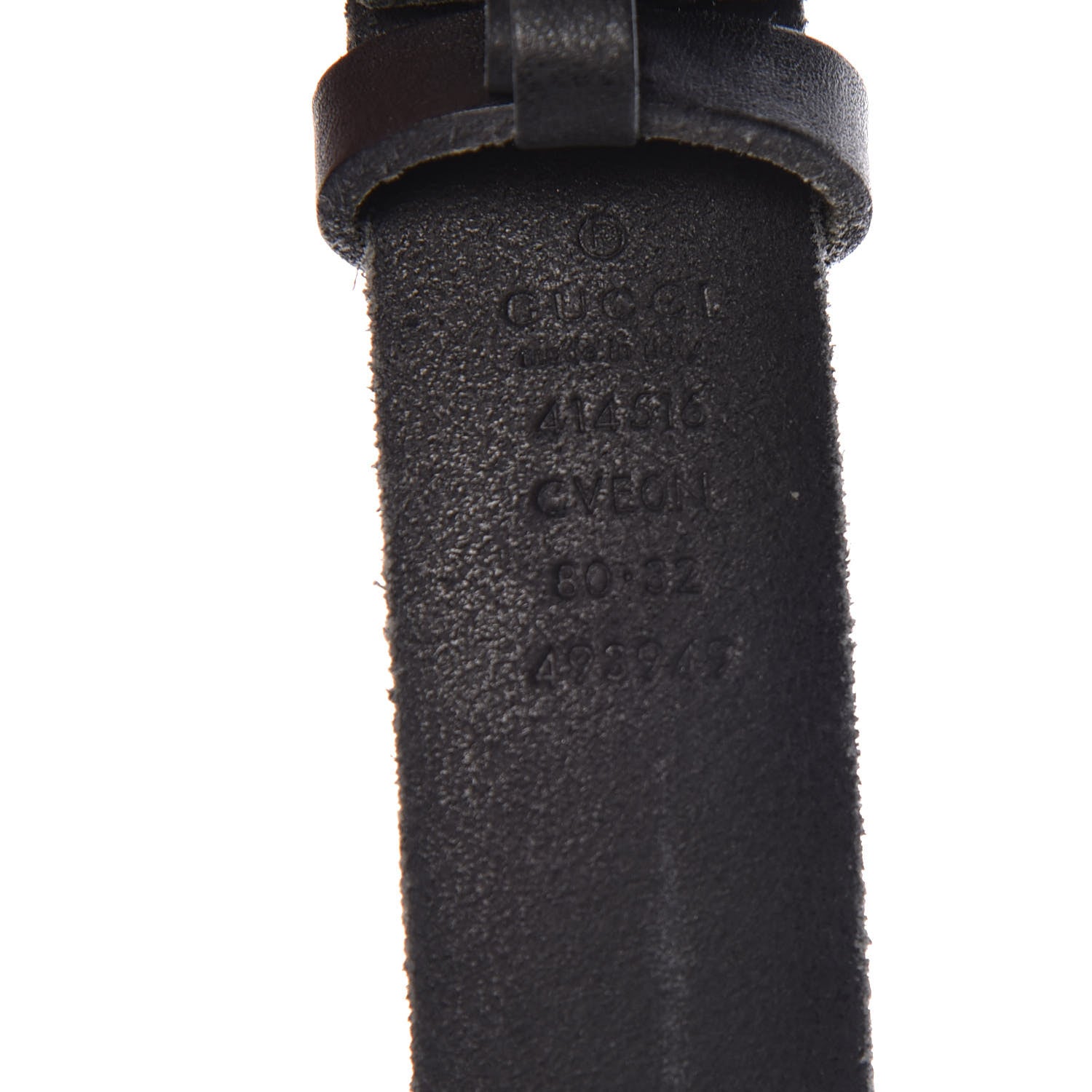 Gucci Cuoio Toscano Nickel Double G 30mm Belt 80 32 Black 5 of 8