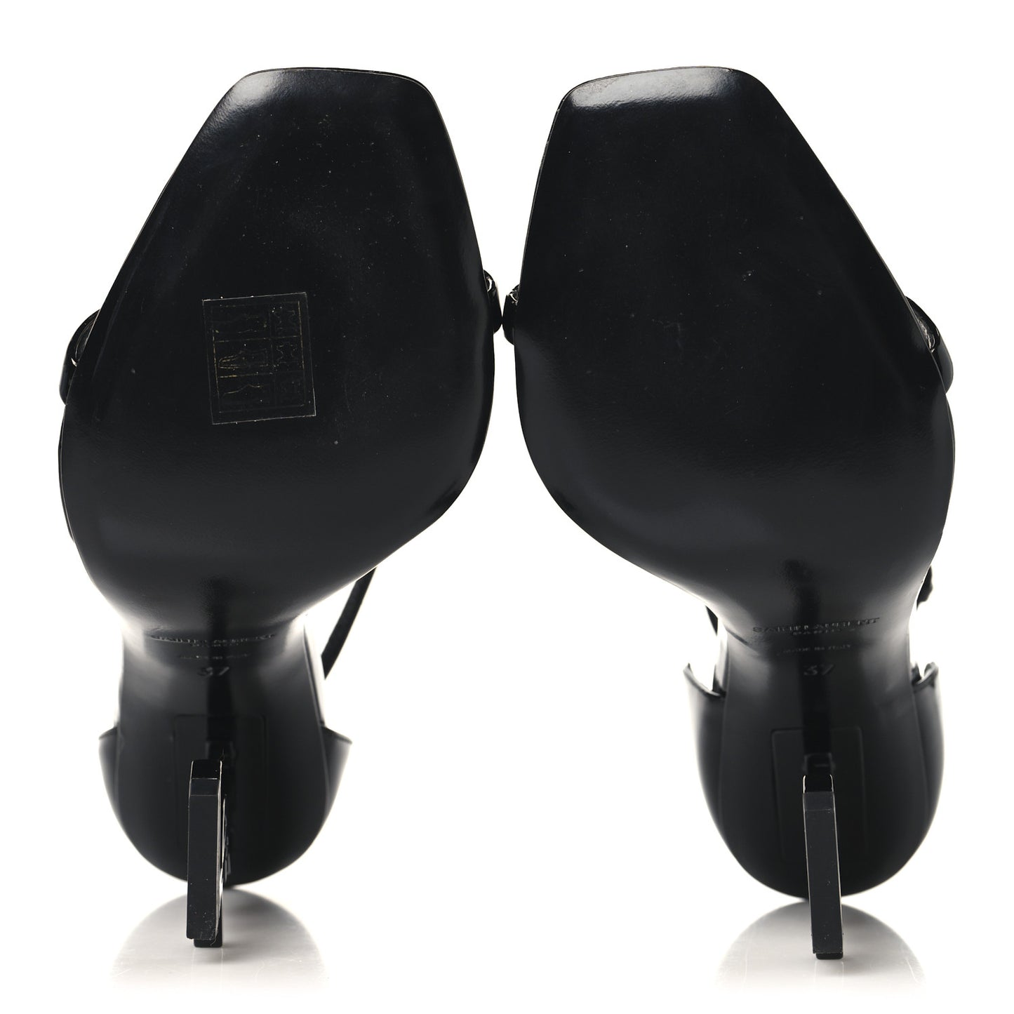 Patent Calfskin Opyum 110 Sandals 36 Black