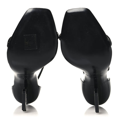 Saint Laurent Patent Calfskin Opyum 110 Sandals 36 Black 6 of 10