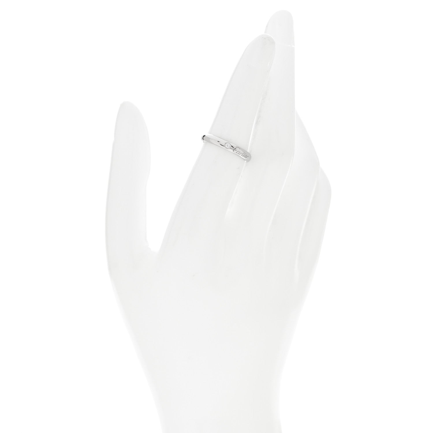Cartier Platinum Diamond 3mm C De Cartier Wedding Band Ring 52 6 2 of 6